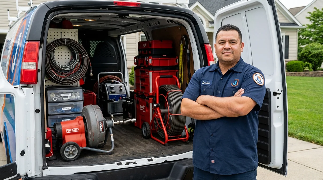 Professional drain cleaning equipment and Johns Plumbing LLC plumber in Heber